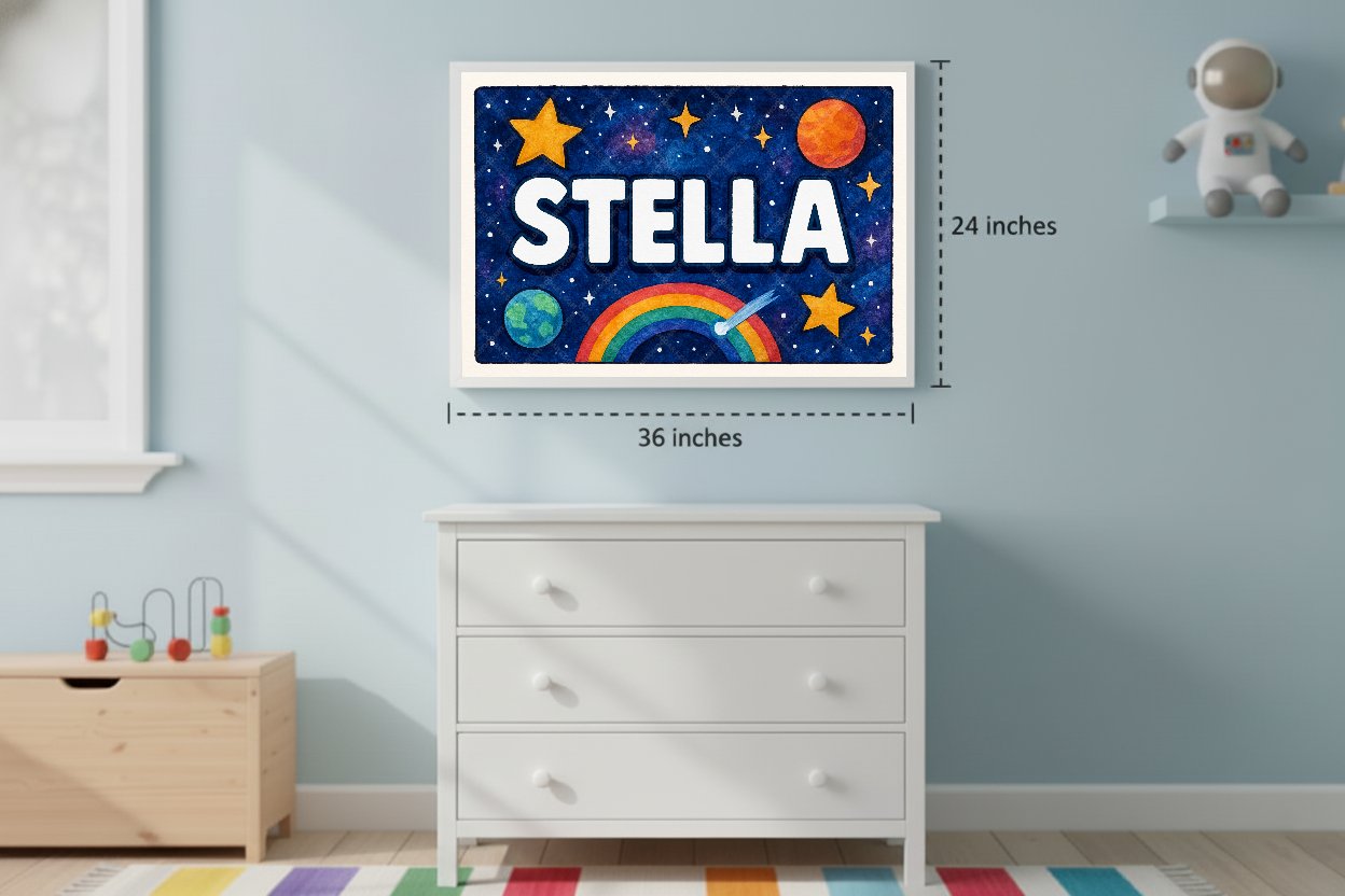 Personalized space name art for Stella
