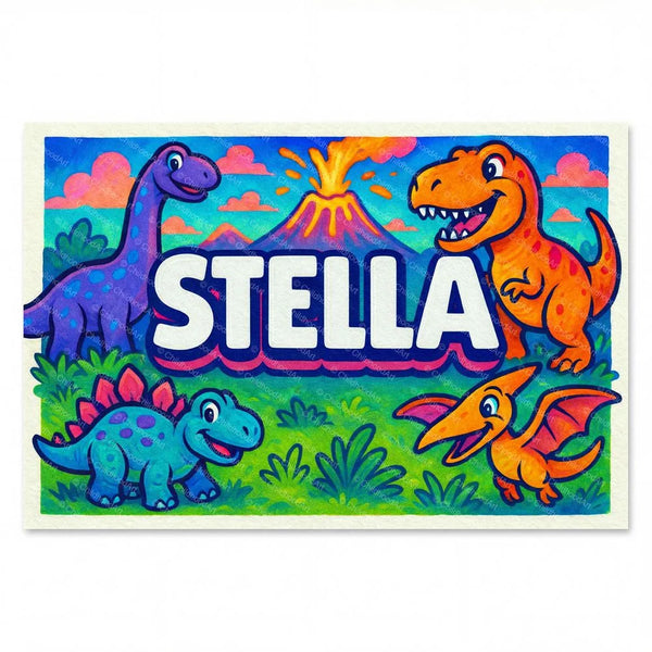 Stella Personalized Dinosaur Art