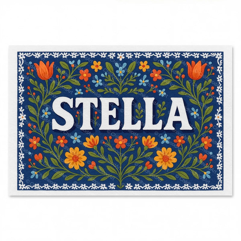 Calm personalized name art for Stella