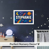 Adventurous personalized space name art for Stephanie