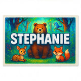 Calm personalized woodland name art for Stephanie