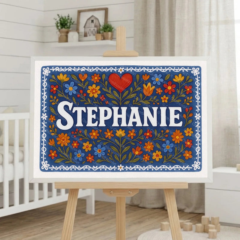 Calm personalized name art for Stephanie