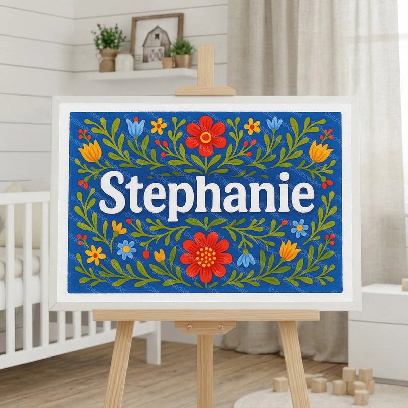 Calm personalized name art for Stephanie