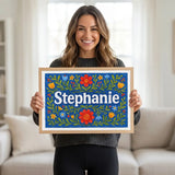 Calm personalized name art for Stephanie
