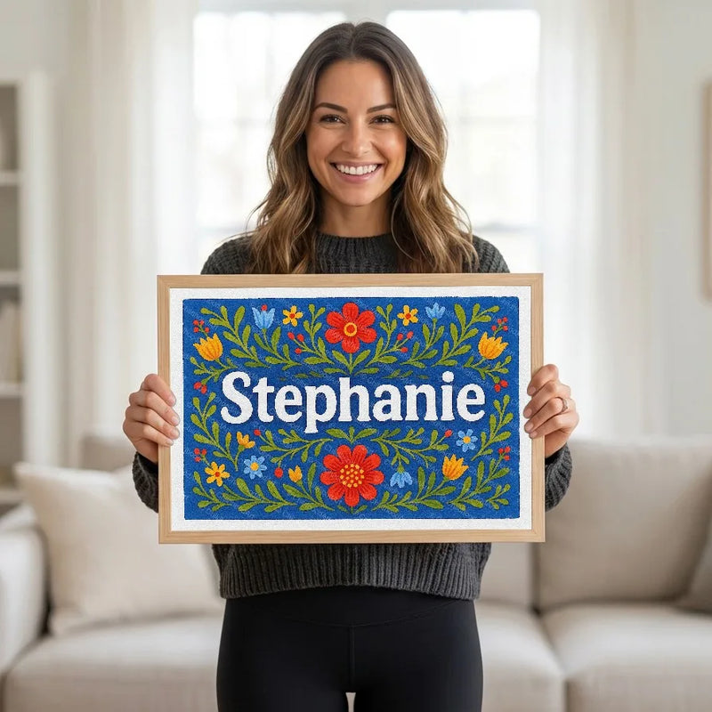 Calm personalized name art for Stephanie