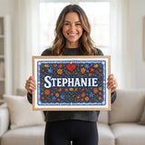 Calm personalized name art for Stephanie