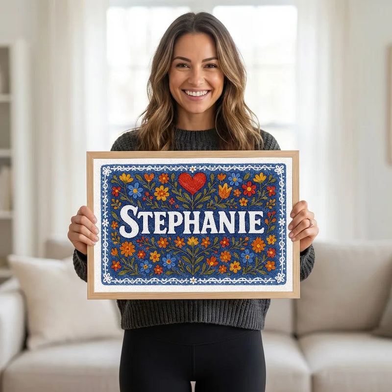 Calm personalized name art for Stephanie