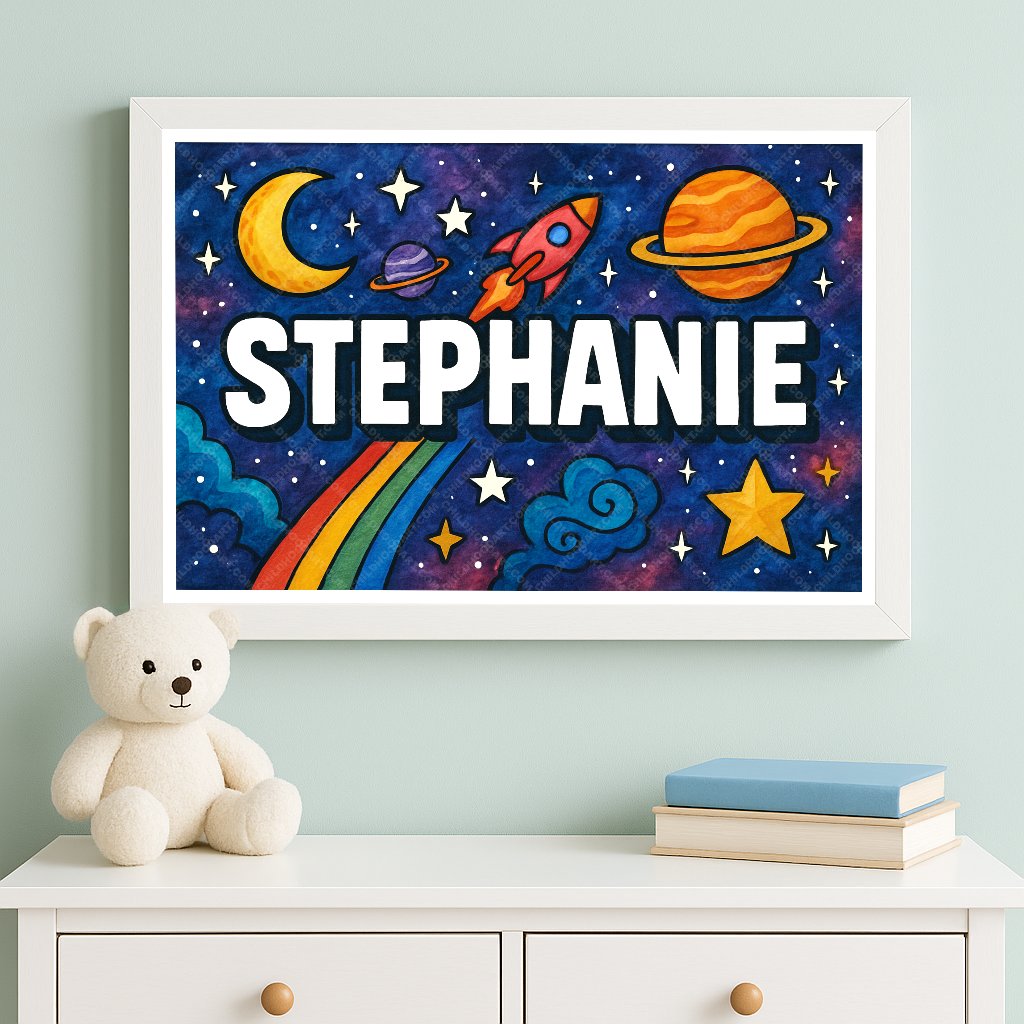 Personalized space name art for Stephanie