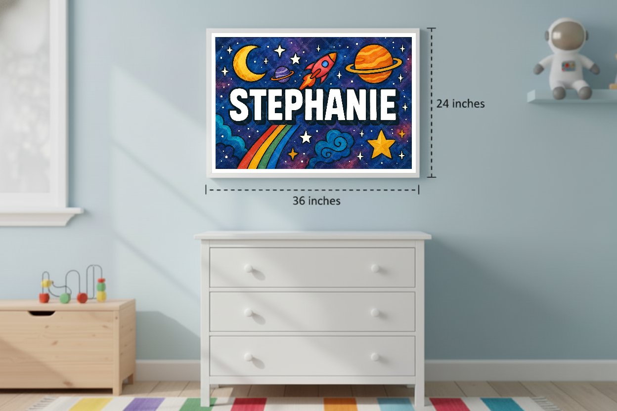 Personalized space name art for Stephanie