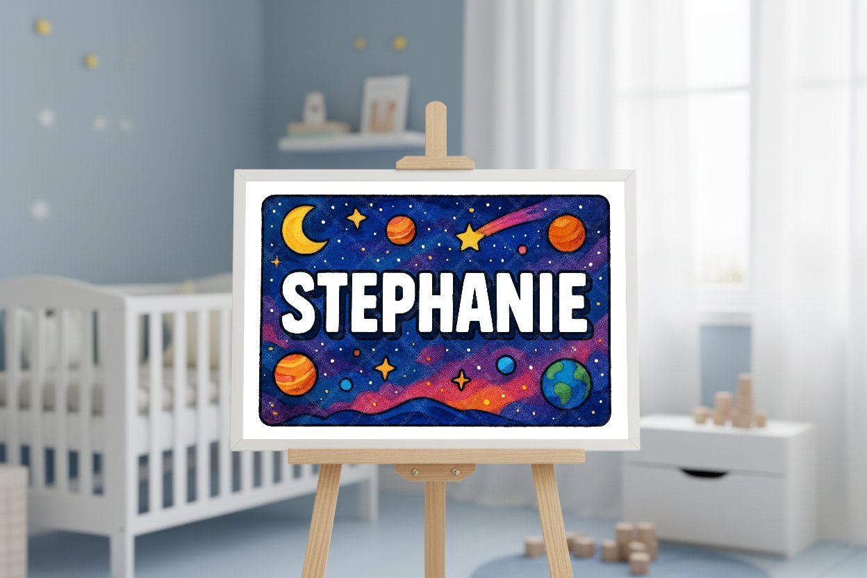 Personalized space name art for Stephanie