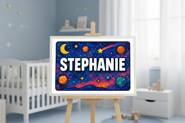 "Stephanie" Amongst the Stars Personalized Space Artwork