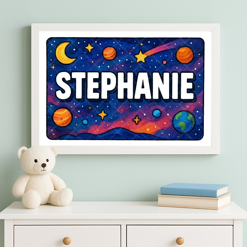 Personalized space name art for Stephanie