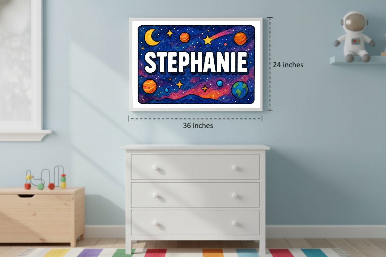 Personalized space name art for Stephanie