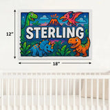 Sterling Name Art - Dinosaur Adventure personalized wall print for kids