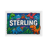 Sterling Name Art - Dinosaur Adventure personalized wall print for kids