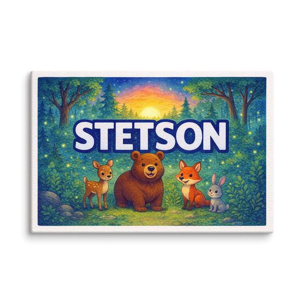 Stetson Name Art - Forest Friends Personalized Wall Art