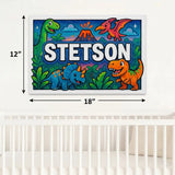 Stetson Name Art - Dinosaur Adventure personalized wall print for kids