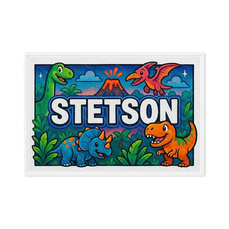 Stetson Name Art - Dinosaur Adventure personalized wall print for kids