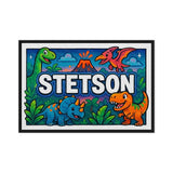 Stetson Name Art - Dinosaur Adventure personalized wall print for kids
