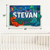Stevan Name Art - Dinosaur Adventure personalized wall print for kids