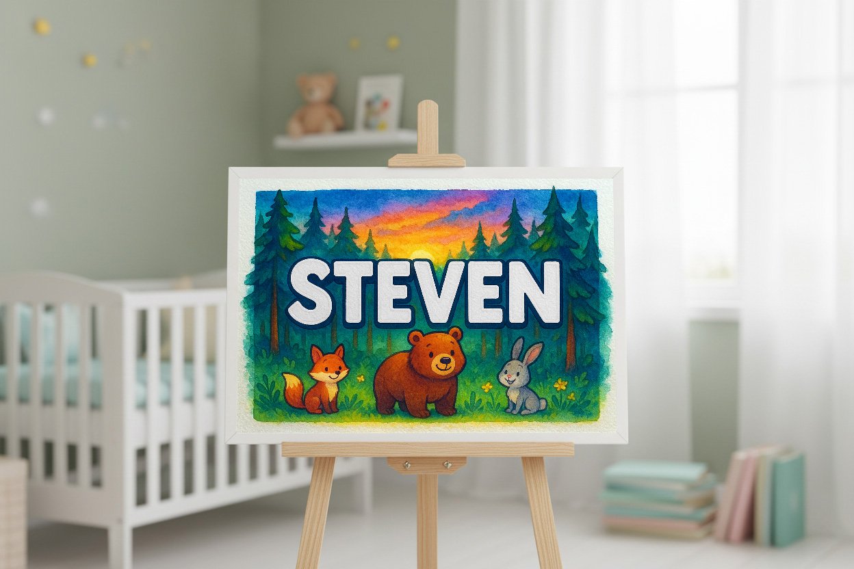 Personalized name art for Steven