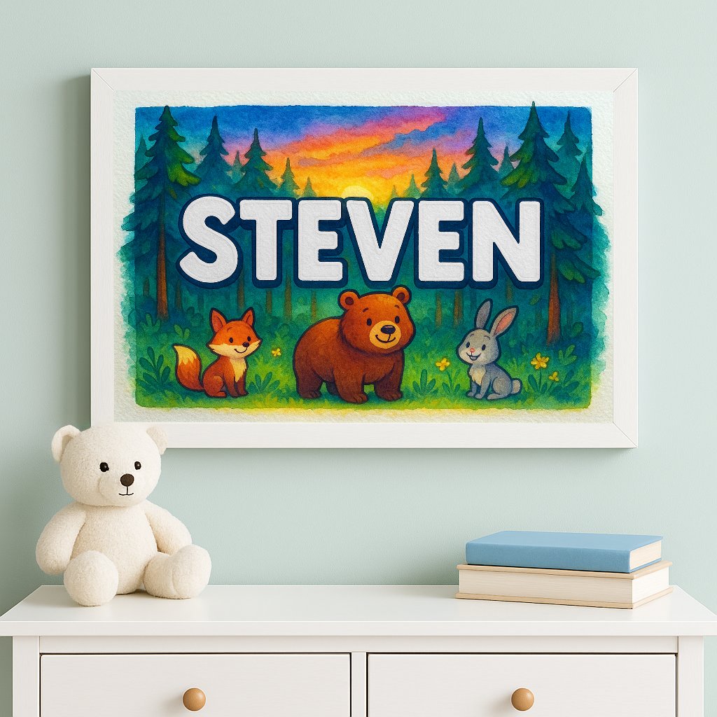 Personalized name art for Steven