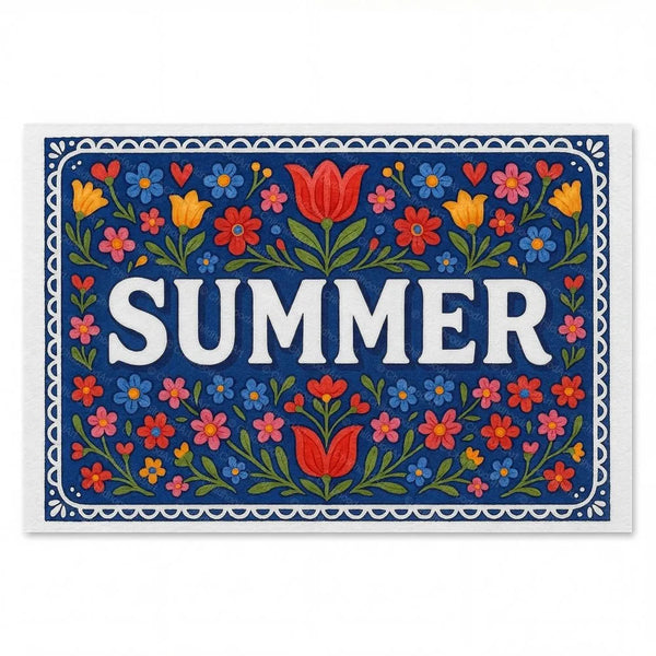 Personalized Summer name art print in the Floral farmhouse style