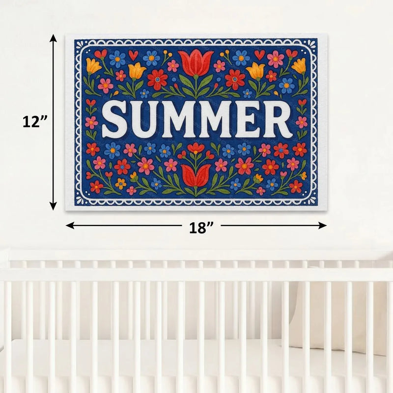 Summer Name Art - Floral Farmhouse personalized wall print for kids