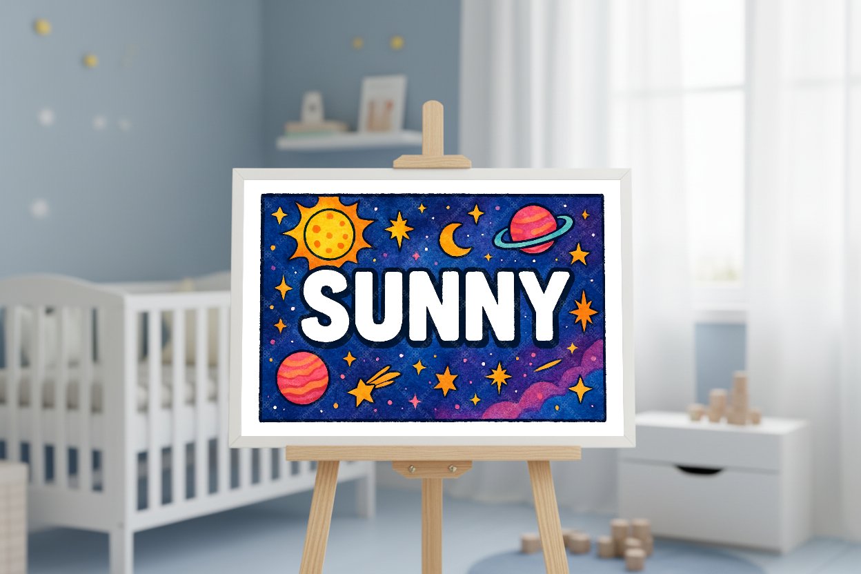 Personalized space name art for Sunny