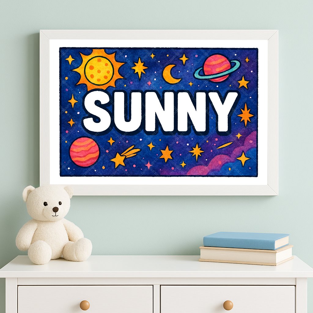 Personalized space name art for Sunny