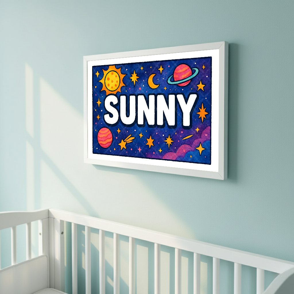 Personalized space name art for Sunny