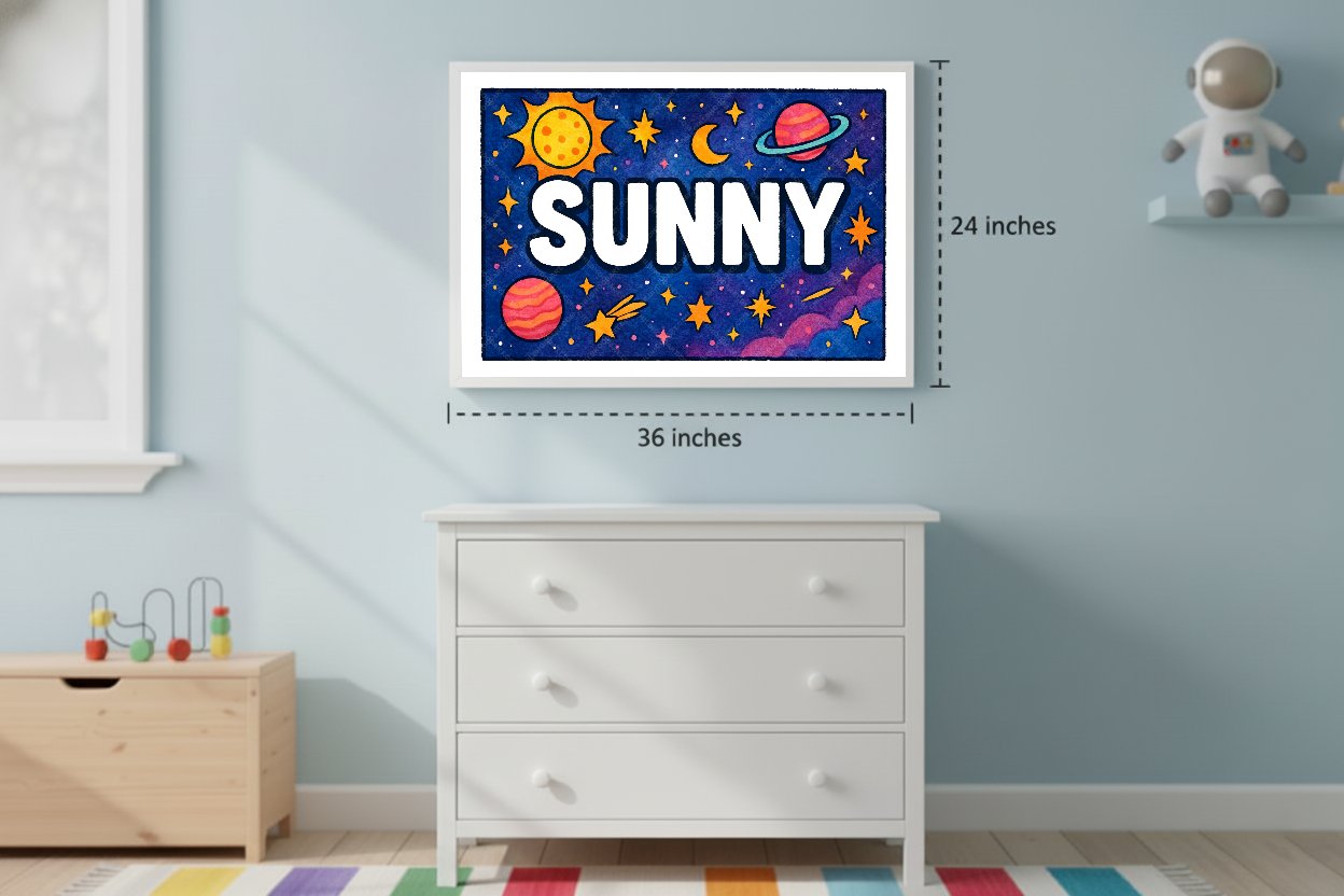 Personalized space name art for Sunny