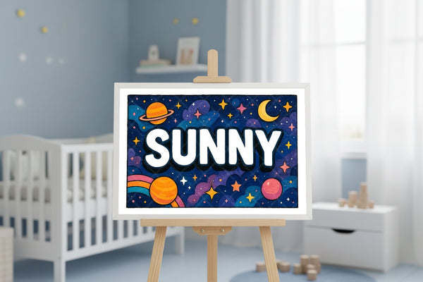 "Sunny" Amongst the Stars Personalized Space Artwork