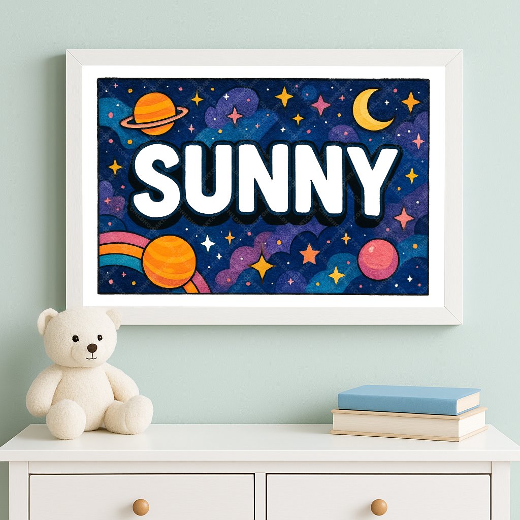 Personalized space name art for Sunny