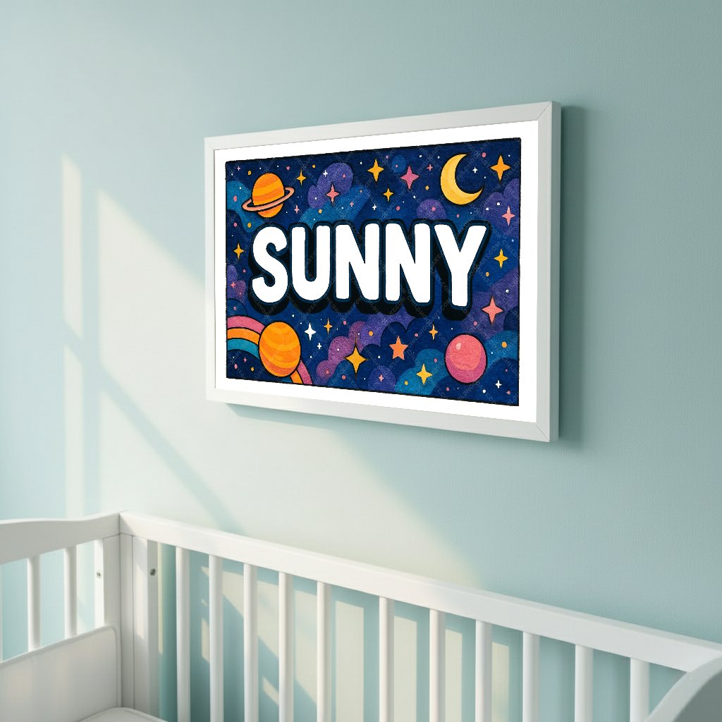 Personalized space name art for Sunny