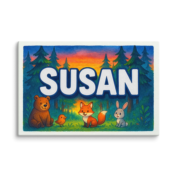 Susan Name Art - Forest Friends Personalized Wall Art