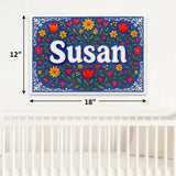 Susan Name Art - Floral Farmhouse personalized wall print for kids