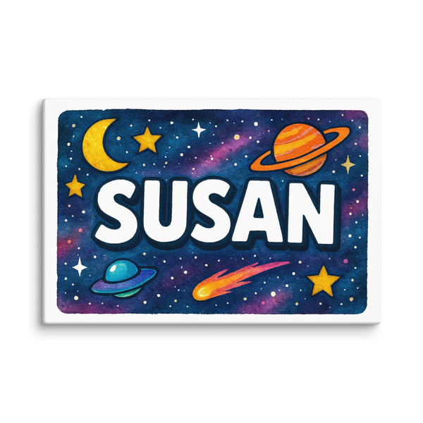 Susan Name Art - Space Explorers Personalized Wall Art