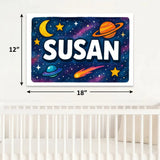 Susan Name Art - Space Explorers personalized wall print for kids