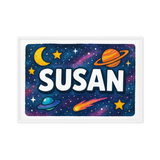 Susan Name Art - Space Explorers personalized wall print for kids