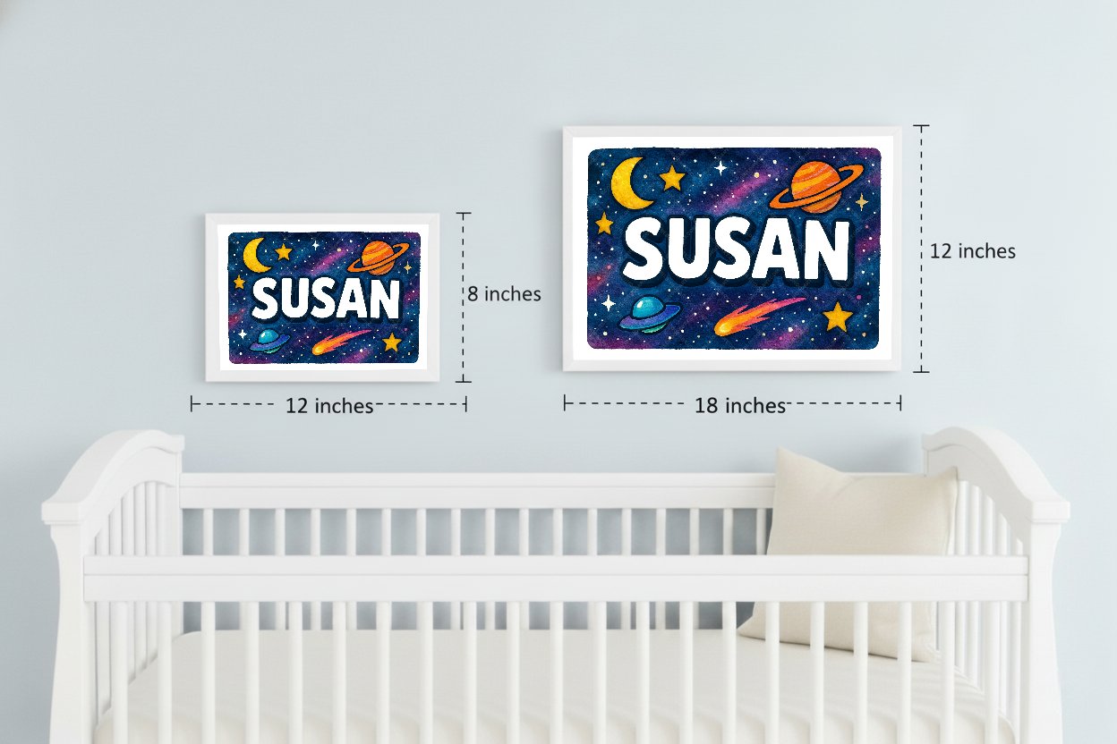 Personalized space name art for Susan