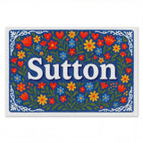 Sutton Name Art - Floral Farmhouse personalized wall print for kids