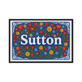 Sutton Name Art - Floral Farmhouse personalized wall print for kids