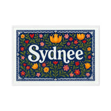 Sydnee Name Art - Floral Farmhouse personalized wall print for kids