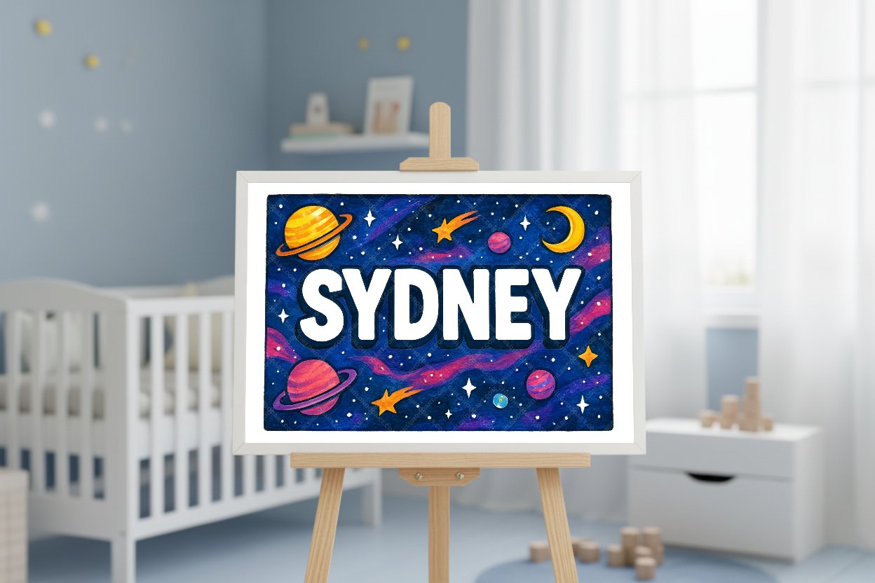 Personalized space name art for Sydney