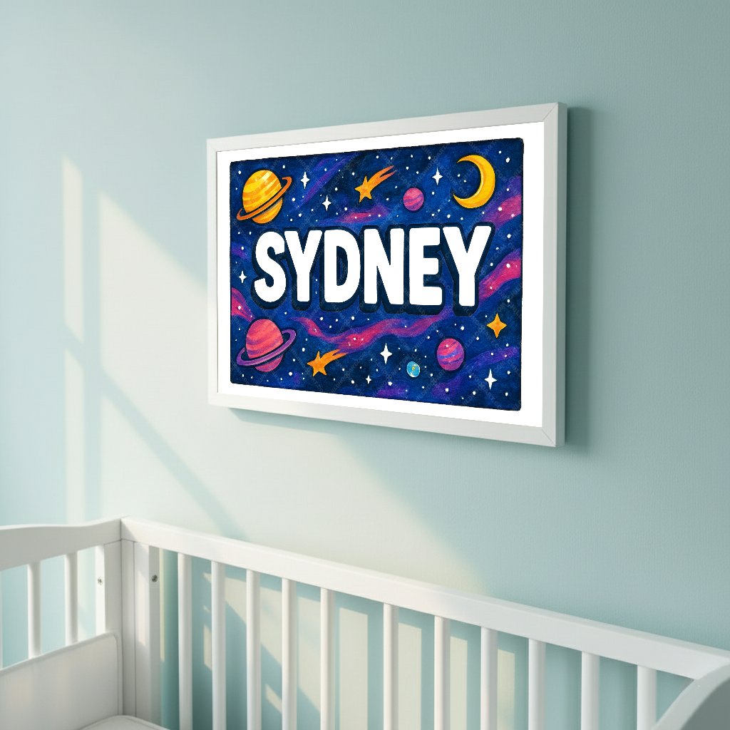 Personalized space name art for Sydney