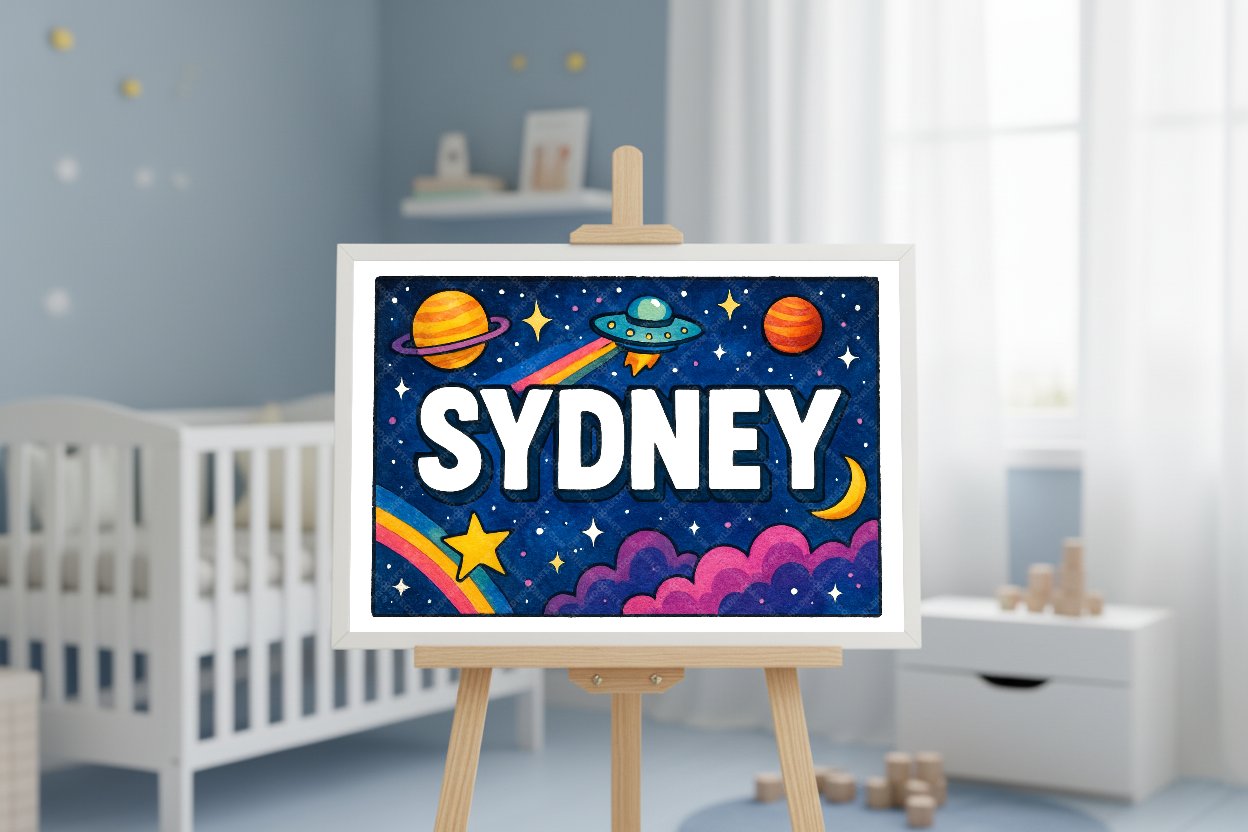 Personalized space name art for Sydney