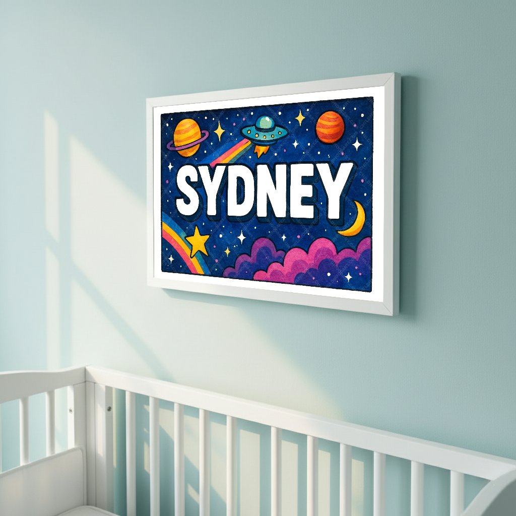 Personalized space name art for Sydney