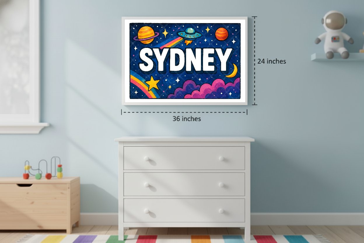 Personalized space name art for Sydney