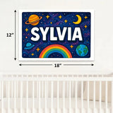 Sylvia Name Art - Space Explorers personalized wall print for kids